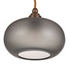 Hampstead Smoked Pendant Light (ES) in Antiqued Brass