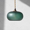Hampstead Teal Pendant Light in Antiqued Brass