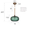 Hampstead Teal Pendant Light in Antiqued Brass