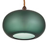 Hampstead Teal Pendant Light in Antiqued Brass