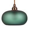 Hampstead Teal Pendant Light (ES) in Antiqued Brass