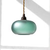 Hampstead Teal Pendant Light (ES) in Antiqued Brass