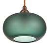 Hampstead Teal Pendant Light (ES) in Antiqued Brass