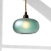 Hampstead Teal Pendant Light (ES) in Antiqued Brass