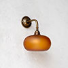 Hampstead Amber Wall Light In Antiqued Brass