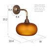 Hampstead Amber Wall Light In Antiqued Brass