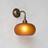 Hampstead Amber Wall Light In Antiqued Brass