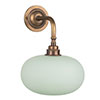 Hampstead Jade Green Wall Light In Antiqued Brass