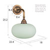 Hampstead Jade Green Wall Light In Antiqued Brass