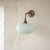 Hampstead Jade Green Wall Light In Antiqued Brass