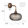 Hampstead Smoked Wall Light In Antiqued Brass