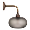 Hampstead Smoked Wall Light In Antiqued Brass