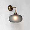 Hampstead Smoked Wall Light In Antiqued Brass
