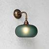 Hampstead Teal Wall Light In Antiqued Brass