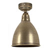 Barbican Flush Mount Ceiling Light in Antiqued Brass