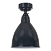 Barbican Flush Mount Ceiling Light in Slate Grey (Inside White)