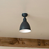 Barbican Flush Mount Ceiling Light in Slate Grey (Inside White)