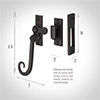 Product List - Jim Lawrence - Monkey Tail Lockable Window Latch (Right) in Beeswax - Monkey Tail ...