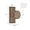 Small Hartford Cabinet Knob in Antiqued Brass