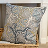 50cm Knife Edge Cushion Cover in Duck Egg and Indigo Norwood 