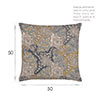 50cm Knife Edge Cushion Cover in Duck Egg and Indigo Norwood 