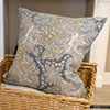 50cm Knife Edge Cushion Cover in Duck Egg and Indigo Norwood 