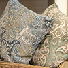 50cm Knife Edge Cushion Cover in Green and Gold Norwood