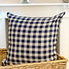 50cm Knife Edge Cushion Cover in Indigo Blue Killarney Linen
