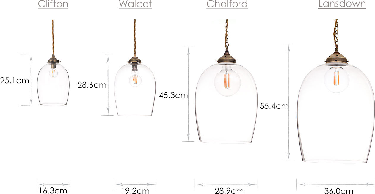 Size comparison for Fulbourn family lights