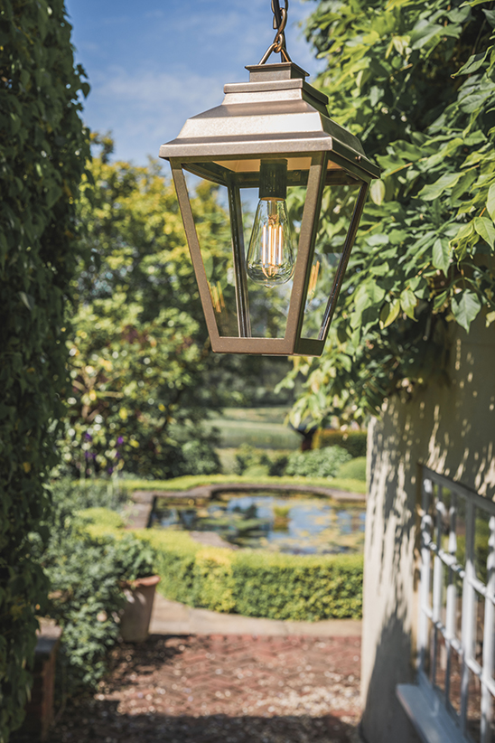 Hackney Lantern in antiqued brass