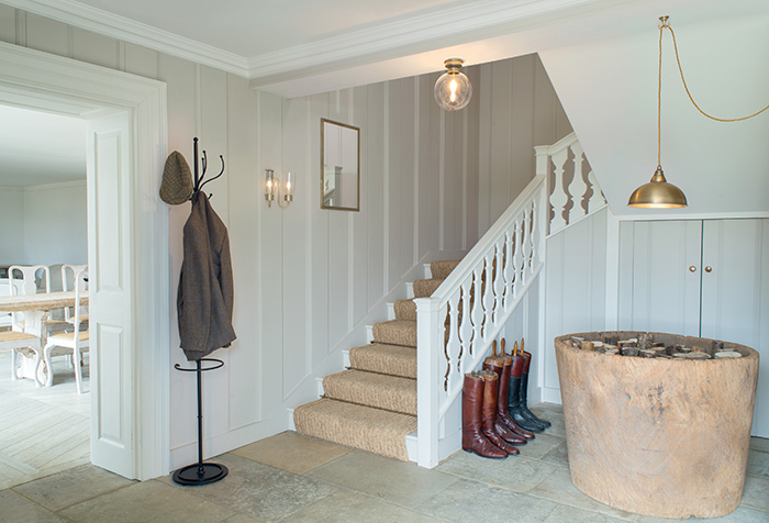 Layered light in a hallway