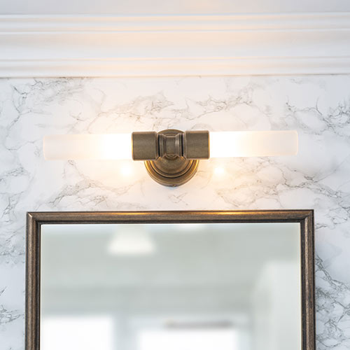 Dorset light above a bathroom mirror
