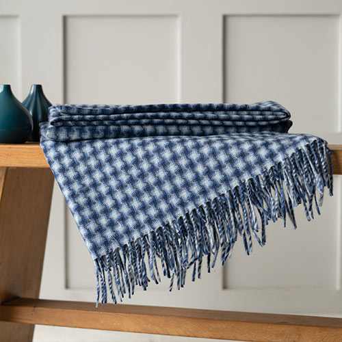 Lambswool Angora Throw in Starry Sky