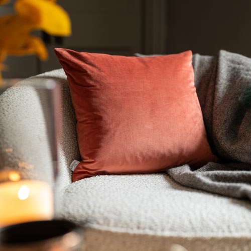 Cushion in Burnt Orange Hunstanton Velvet