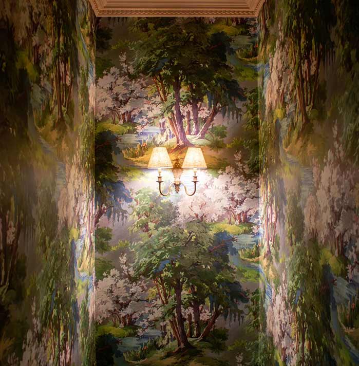 Double Rialto Wall Light on Enchanted Forest wallpaper Double Rialto Wall Light on Enchanted Forest wallpaper