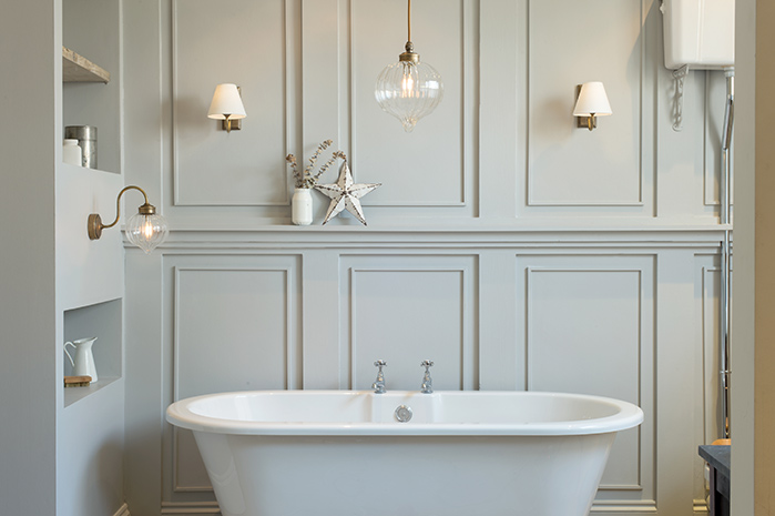 Layered lighting in a bathroom