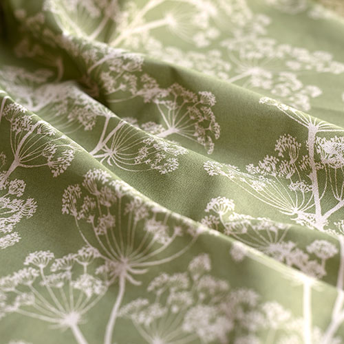 Fabric in Hedge Green Cow Parsley
