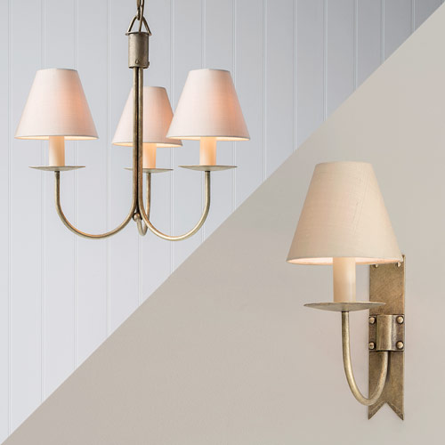 Perfect partners - cottage wall lights and classic pendants