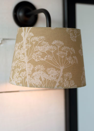 20cm Pendant Medium French Drum Shade in Soft Gold Cow Parsley
