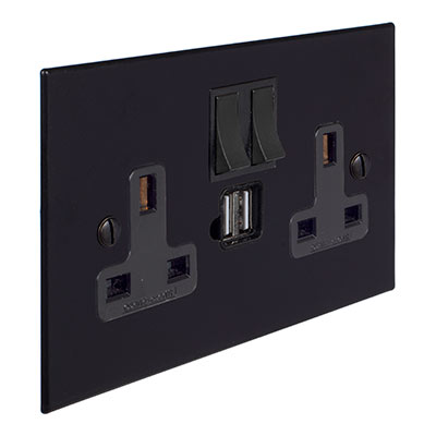 2 Gang Dual USB Port Plug Socket