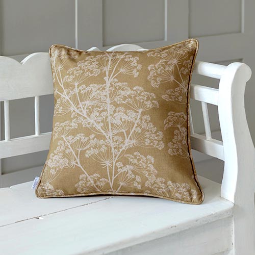 Cushion Cover in Soft Gold Cow Parsley