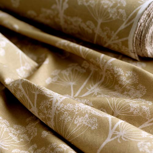 Fabric in Soft Gold Cow Parsley