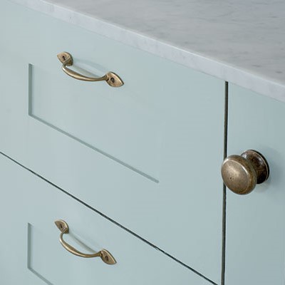 Gilby drawer handles with Napier knobs