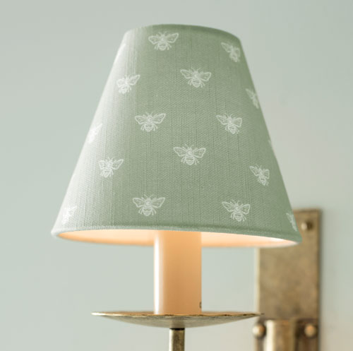 Country Green Honey Bees Candle Shade