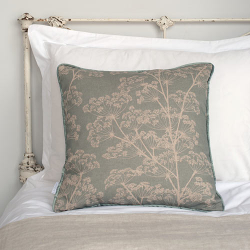 Cow Parsley Cover in Duck Egg with Contrast Piping