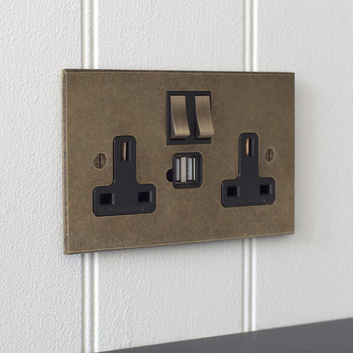 2 gang duel usb plug socket