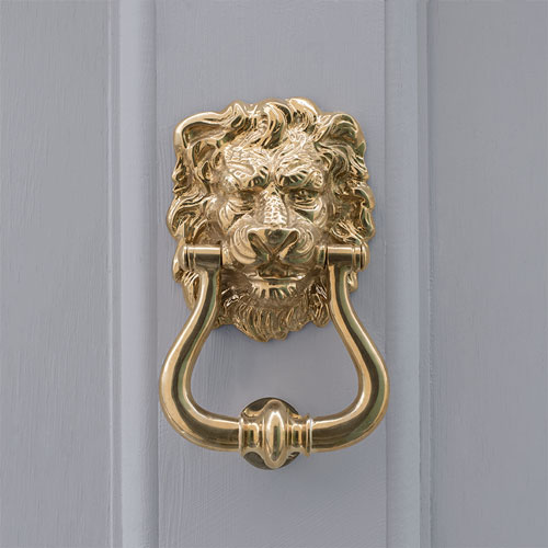 Lion's Head Door Knocker PB