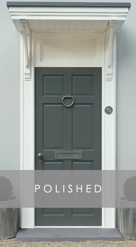 Polished front door furniture
