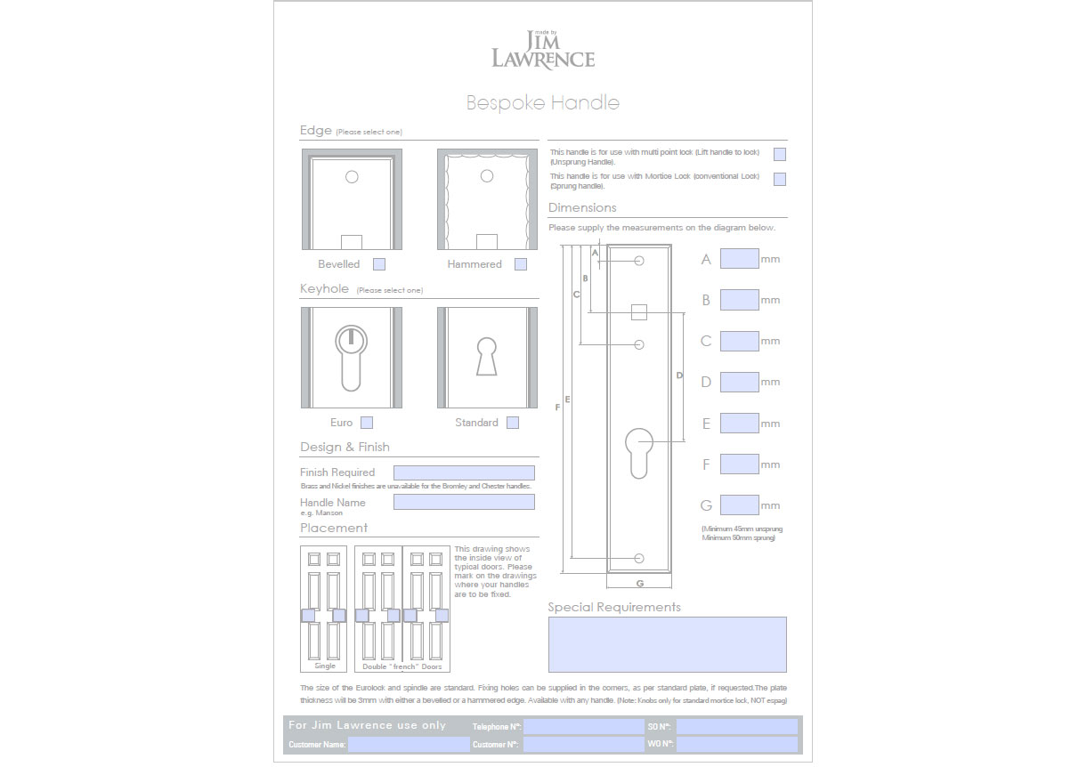 Bespoke Handle Form