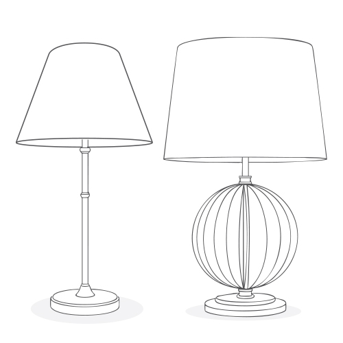 Shade sizes for medium sized table lamps